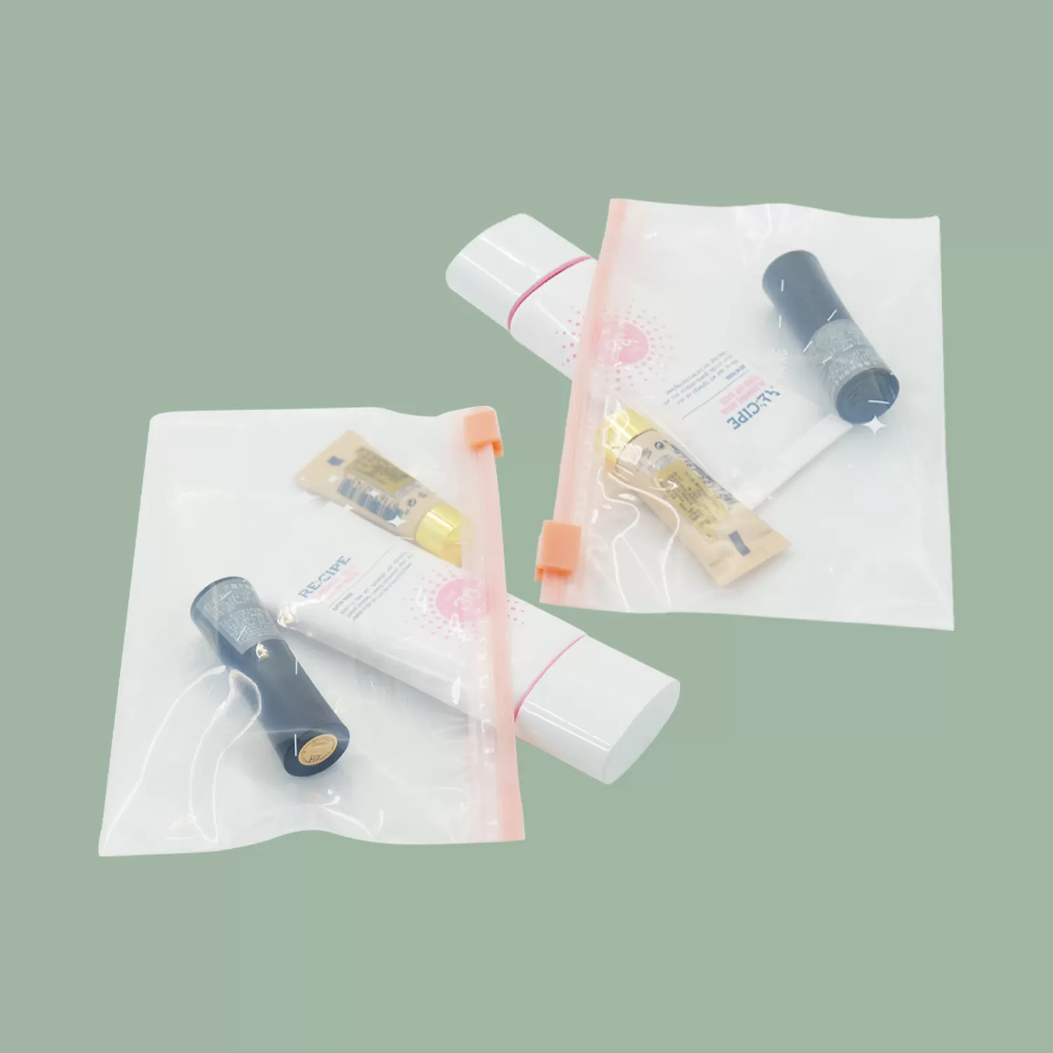 Recycled PE Zipper Bag for Cosmetics